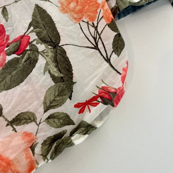 Talbots Womens Button Up Shirt Top Size 20 Multicolor Floral Rose Long Sleeve - Picture 10 of 11